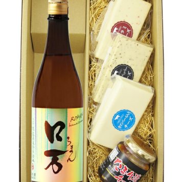 ★ 送料無料 ★ ロ万 （ ろまん ） 純米吟醸  720ml ＋ チーズおつまみ 4種セット【 9438 】【 日本酒・おつまみセット 】【 要冷蔵 】【 ハロウィン 贈り物 ギフト プレゼント 誕生日 結婚のお祝い 】