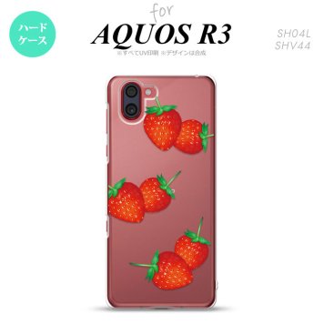 SH-04L SHV44 R3 AQUOS R3 スマホケース カバー 苺 イチゴ 大 赤 nk-r3-041