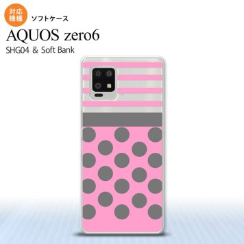 SHG04 SHG04 ZERO6 AQUOS zero6 スマホケース ソフトケース ドット ボーダー ピンク メンズ レディース nk-zero6-tp782