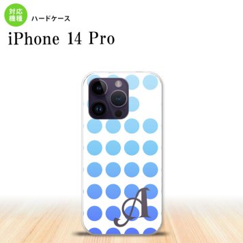 iPhone14 Pro iPhone14 Pro スマホケース 背面ケース ハードケース 水玉 青 +アルファベット 2022年 9月発売 nk-i14p-1376i
