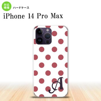 iPhone14 ProMax iPhone14 Pro Max スマホケース 背面ケース ハードケース ドット 水玉 B 白 スモーク ピンク +アルファベット 2022年 9月発売 nk-i14pm-109i