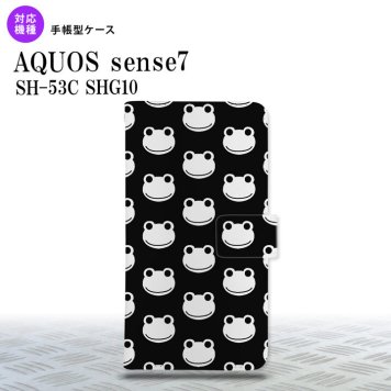 sense7 sense7 手帳型スマホケース カバー カエル かえる 黒 白 2022年 11月発売 nk-004s-sens7-dr168