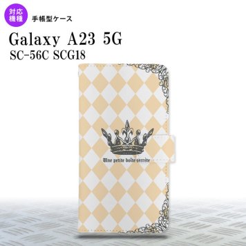 Galaxy A23 GalaxyA23 手帳型スマホケース カバー 王冠 オレンジ 2022年 10月発売 nk-004s-a23-dr1453