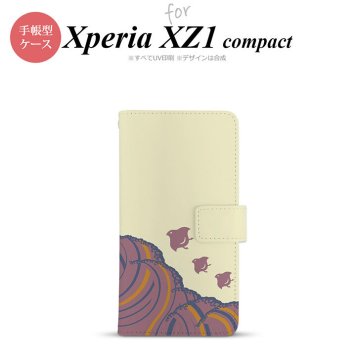 【手帳型 スマホ カバー ケース】【SO02K】【エクスペリア XZ1】手帳型 ケース SO-02K スマホ カバー Xperia XZ1 Compact エクスペリア 波鳥 黄 nk-004s-so02k-dr1733【メール便送料無料】