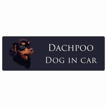 ドッグ カーステッカー イラスト付 Dog in Car ダップー Aタイプ セーフティサイン 犬種別 長方形 15x5cm シール リア あおり運転対策 Dog Sticker 屋外 屋内 防水 かわいい おしゃれ 安全対策 カーサイン