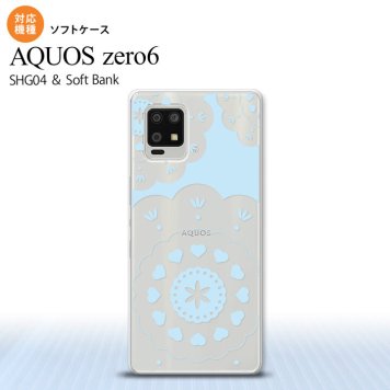 SHG04 SHG04 ZERO6 AQUOS zero6 スマホケース ソフトケース レース クリア 青 メンズ レディース nk-zero6-tp1485