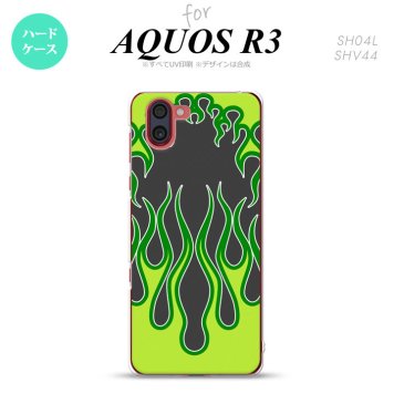SH-04L SHV44 R3 AQUOS R3 スマホケース カバー ファイヤー 炎 黒 緑 nk-r3-1305