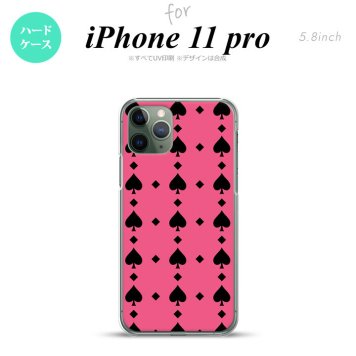 iPhone11Pro iPhone11 Pro スマホケース ハードケース トランプ スペード ピンク 黒 メンズ レディース nk-i11p-538