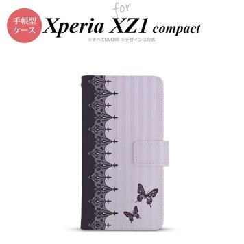 【手帳型 スマホ カバー ケース】【SO02K】【エクスペリア XZ1】手帳型 ケース SO-02K スマホ カバー Xperia XZ1 Compact エクスペリア 蝶 紫 nk-004s-so02k-dr1282【メール便送料無料】