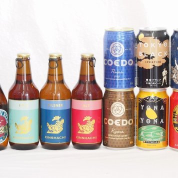 クラフトビール10本セット(インドの青鬼IPA缶 コエド瑠璃 缶 コエド伽羅 缶 名古屋赤味噌ラガー缶 よなよなエール缶 東京ブラック缶 金しゃちアルト瓶 金しゃちピルスナー瓶 金しゃちIPA瓶 ミツボシピルスナー瓶) 350ml×6本 330ml×4本