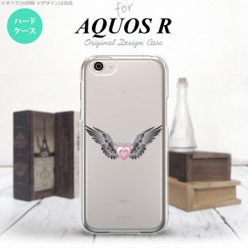 【SH03J】【スマホケース/スマホカバー】【アクオス R】SH03J スマホケース AQUOS R SH-03J カバー アクオス R 翼(ハート) 黒×クリア nk-sh03j-465【メール便送料無料】