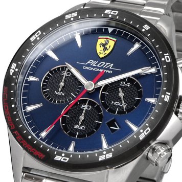 Scuderia Ferrari 腕時計 スクーデリア フェラーリ 時計 ウォッチ ピロータ クロノメトロ Pilota Chronometro メンズ ネイビー 0830598 海外モデル [並行輸入品] 誕生日 プレゼント ギフト 入学祝い 社会人 新生活 母の日 父の日