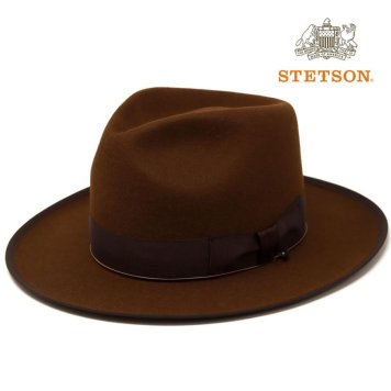 STETSON ハット ステットソン 中折れハット CLN 復刻 フェルトハット ラビット 日本製 ラビットファーフェルト メンズ 帽子 ブラウン 中茶 40代 50代 60代 ファッション シニア コーデ 小物 秋 冬 stetson 帽子通販 クリスマス プレゼント ギフト包装
