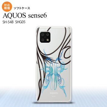 SH-54B SHG05 AQUOS sense6 スマホケース ソフトケース ピンスト 線 青 メンズ レディース nk-sens6-tp1236