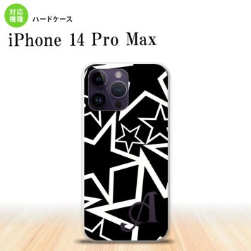 iPhone14 ProMax iPhone14 Pro Max スマホケース 背面ケース ハードケース 星 黒 白 +アルファベット 2022年 9月発売 nk-i14pm-1121i