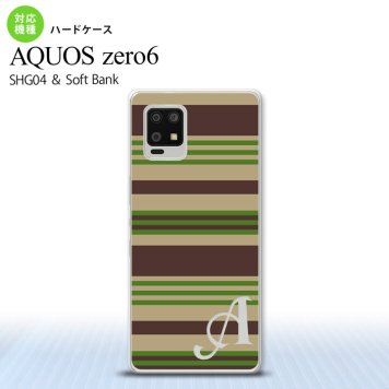 SHG04 SHG04 ZERO6 AQUOS zero6 スマホケース ハードケース ボーダー 緑 +アルファベット メンズ レディース nk-zero6-701i