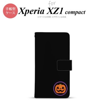 【手帳型 スマホ カバー ケース】【SO02K】【エクスペリア XZ1】手帳型 ケース SO-02K スマホ カバー Xperia XZ1 Compact エクスペリア ハロウィン カボチャポイント 黒 nk-004s-so02k-dr412【メール便送料無料】