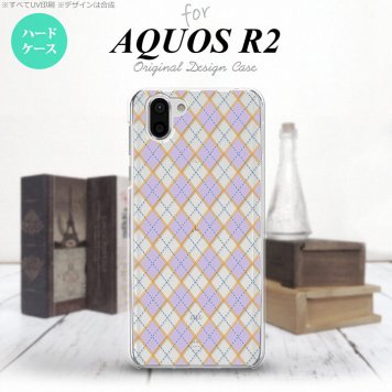 AQUOS R2 アクオス アール2 SH-03K SHV42 専用 スマホケース カバー ハードケース アーガイル クリア×紫 nk-r2-1410[スマホ,スマホケース,スマホカバー,ケース,カバー,ジャケット]