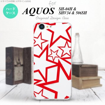【SH04H】【スマホケース/スマホカバー】【アクオス ゼータ】SH04H スマホケース AQUOS ZETA SH04H カバー アクオス ゼータ 星 クリア×赤 nk-sh04h-1116【メール便送料無料】