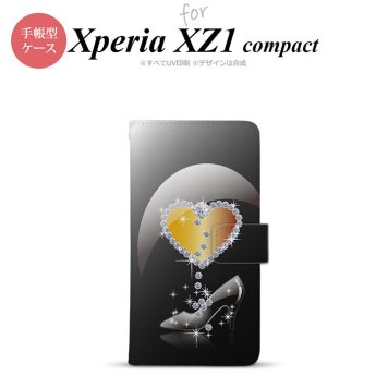 【手帳型 スマホ カバー ケース】【SO02K】【エクスペリア XZ1】手帳型 ケース SO-02K スマホ カバー Xperia XZ1 Compact エクスペリア ハート（E） 黒 nk-004s-so02k-dr236【メール便送料無料】