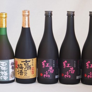 梅酒5本セット(古酒仕込み梅酒 紅南高梅酒20度(和歌山) 梅香 百年梅酒(茨城)) 720ml×5本
