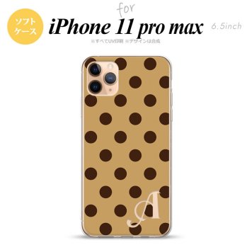 iPhone11ProMax iPhone11pro max スマホケース ソフトケース ドット 水玉 B 茶 黒茶 +アルファベット メンズ レディース nk-i11pm-tp102i