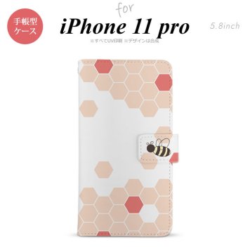 iPhone11Pro iPhone11 Pro 手帳型スマホケース カバー ハニー クリア 赤  nk-004s-i11p-dr1686