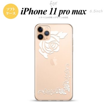 iPhone11ProMax iPhone11pro max スマホケース ソフトケース バラ A クリア 白 メンズ レディース nk-i11pm-tp1066