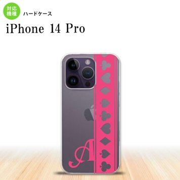 iPhone14 Pro iPhone14 Pro スマホケース 背面ケース ハードケース トランプ 帯 ピンク クリア +アルファベット 2022年 9月発売 nk-i14p-530i