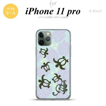 iPhone11Pro iPhone11 Pro スマホケース ソフトケース ホヌ 小 青 +アルファベット メンズ レディース nk-i11p-tp1468i