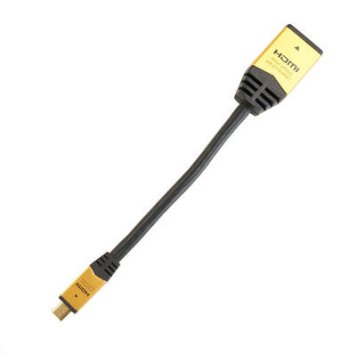 ホーリック 【メール便での発送商品】 HORIC HDMIマイクロ変換アダプタ 7cm タイプAメス-タイプDオス ゴールド HDM07-330ADG