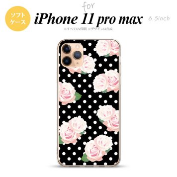 iPhone11ProMax iPhone11pro max スマホケース ソフトケース バラ ドット 黒 メンズ レディース nk-i11pm-tp786