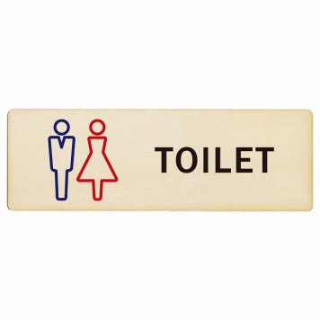 トイレ プレート 木製 男女 Lタイプ 長方形 18x6cm ドア サインプレート ピクトサイン トイレマーク表示 案内 注意 施設 御手洗 TOILET おしゃれ シンプル 安全対策