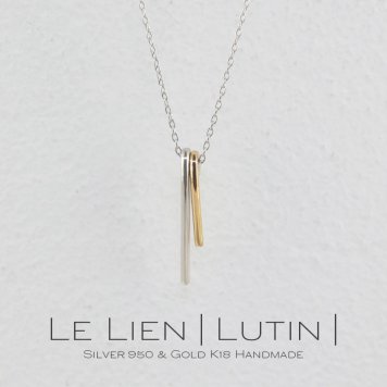 le lien lutin ゴールド シルバー ネックレス シンプル 可愛い 棒 バー プチ つけっぱなし お洒落 レディース 18金 K18 地金 ダブル ペンダント ジュエリー アクセサリー プレゼント ギフト 記念日
