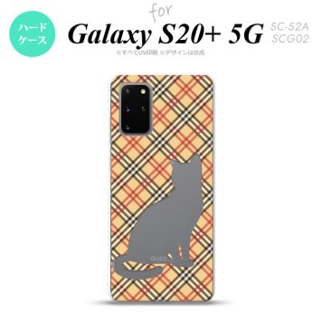 SC-52A SCG02 Galaxy S20+ 5G スマホケース ハードケース 猫 チェック A 赤 茶 メンズ レディース nk-s20p-953