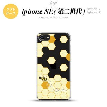 iPhoneSE 2 第二世代 iPhone8&iPhone7 共用 スマホケース 背面カバー ソフトケース ハニー クリア 薄黄 おしゃれ かわいい かっこいい メンズ レディース nk-ise2-tp1689