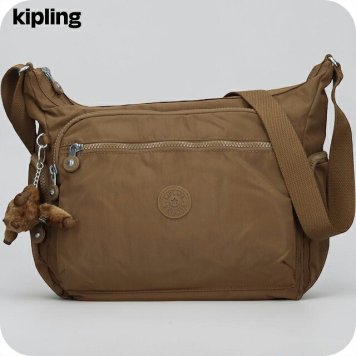 キプリング ショルダーバッグ レディース ブランド Kipling ギャビー ロゴ ワンポイント 無地 K15255-1NA Smooth Khaki