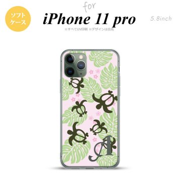 iPhone11Pro iPhone11 Pro スマホケース ソフトケース ホヌ 小 ピンク +アルファベット メンズ レディース nk-i11p-tp1466i