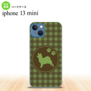 iPhone13mini iPhone13 mini ケース ハードケース 犬 パピヨン 緑  nk-i13m-818