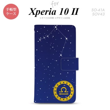 Xperia10 II 手帳型 スマホケース 全面印刷 おしゃれ ストラップホール有り 星座 てんびん座 nk-004s-xp102-dr847
