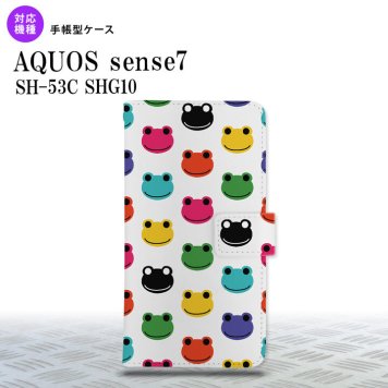 sense7 sense7 手帳型スマホケース カバー カエル かえる 白 2022年 11月発売 nk-004s-sens7-dr162