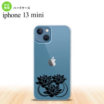 iPhone13mini iPhone13 mini ケース ハードケース 蓮 クリア 黒  nk-i13m-502