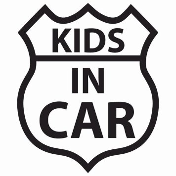 KIDS IN CAR ステッカー ホワイトブラック ルート66 カーステッカー シール sticker 安全対策 あおり運転 かっこいい おしゃれ かわいい 車ステッカー ステッカー 車 サインステッカー ドライブ 防水 屋外 屋内 カーサイン