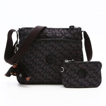 キプリング Kipling K20660 80C MOYCREATIVITYS DUO ポーチ付き 斜めがけショルダーバッグ FESTIVE GEO グレー系