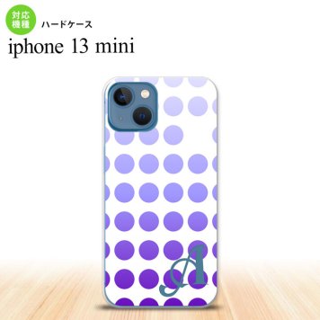 iPhone13mini iPhone13 mini ケース ハードケース 水玉 パープル +アルファベット  nk-i13m-1373i