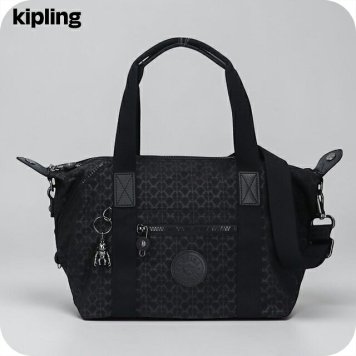 キプリング ボストンバッグ レディース ブランド Kipling アート ミニ ミニボストンバッグ 2WAY K15410-K59 Signature Emb 黒