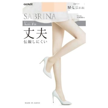 M-Lサイズ SABRINA ストッキング Acti-Fit 丈夫 GUNZE グンゼ サブリナ レディース SB720M アクティフィット 就活 ビジネス 破れにくい パンスト UV デオドラント 消臭 つま先補強 マチ付き 美脚 伝線しにくい anan掲載 年間