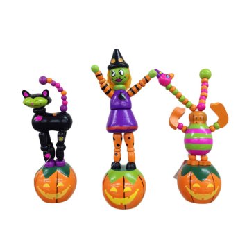 ラス RUSS ウッドプッシュトーイ キャット＋ウィッチ＋バード 3種セット 26795 ハロウィン 猫 魔女 鳥 オレンジ系マルチ