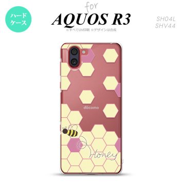 SH-04L SHV44 R3 AQUOS R3 スマホケース カバー ハニー クリア 紫 nk-r3-1683