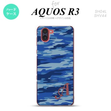 SH-04L SHV44 R3 AQUOS R3 スマホケース カバー タイガー 迷彩 A 青 +アルファベット nk-r3-1167i